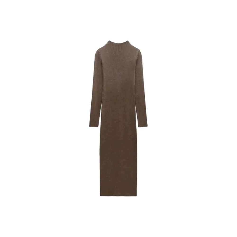 Zara Chocolate Long Sleeve Dress